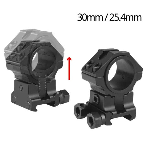 Optics Adjustable Height Picatinny / Dovetail Scope Rings 30mm/25.4mm Precision Scope Mount