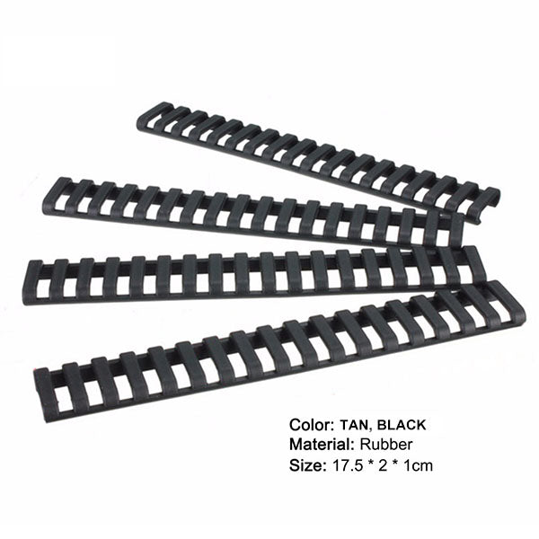 4 Pieces Black Tan Color Rubber Hand Guard Rail