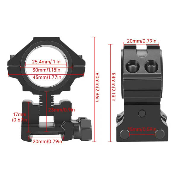 Optics Adjustable Height Picatinny / Dovetail  Scope Rings  30mm/25.4mm Precision Scope Mount